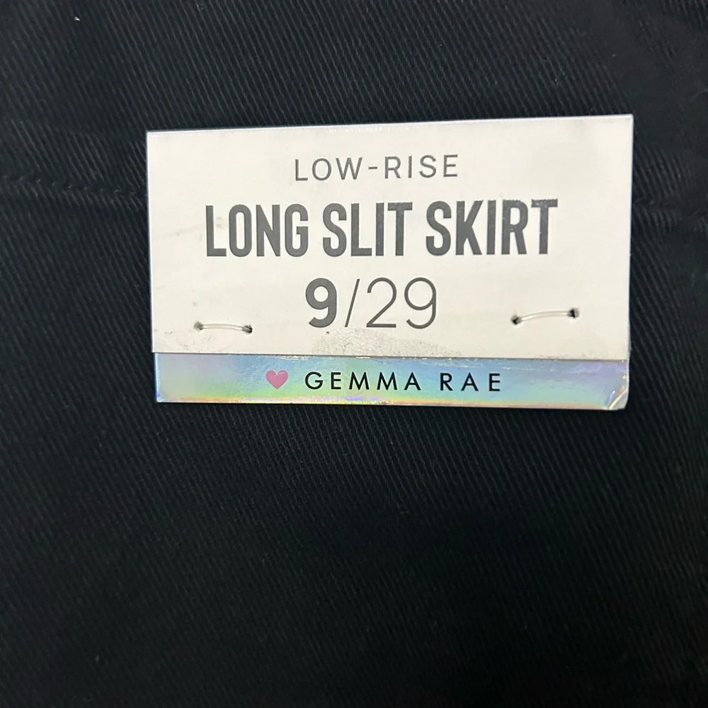GEMMA RAE Relaxed Low Rise Non‎ Stretch Long Slit Skirt Size 9/29 Color Black